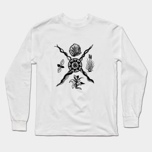 Native American Sacred Plant Black Long Sleeve T-Shirt